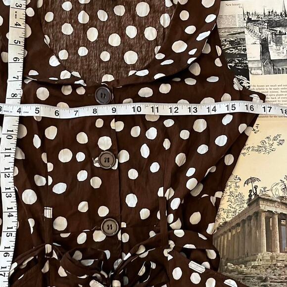 Y2k Mlle Gabrielle Polka dot maxi dress brown - Picture 7 of 8